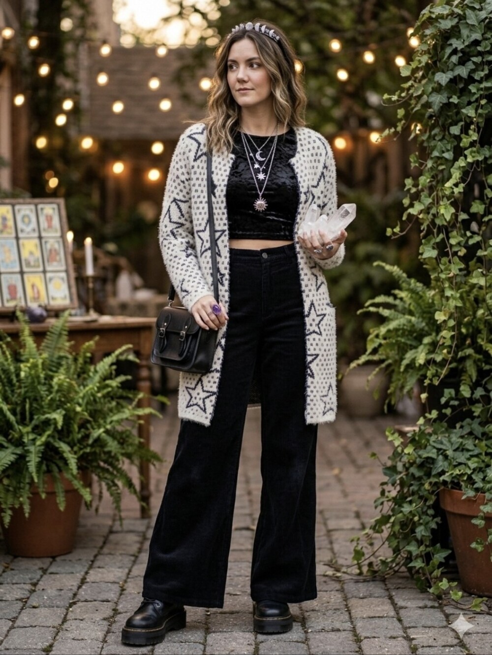Simon Chang Black & White Star Textured Mid-Length Cardigan S - Picture 8 of 10